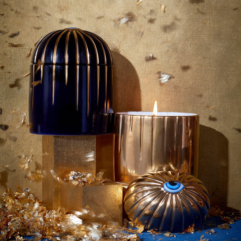 Lito Candle, Gold, 10.5 oz, 4.75" L x 4" W