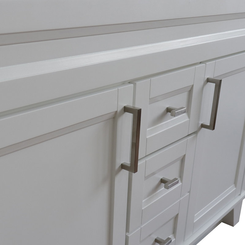 49'' Double Bathroom Vanity with Granite Top, Gray