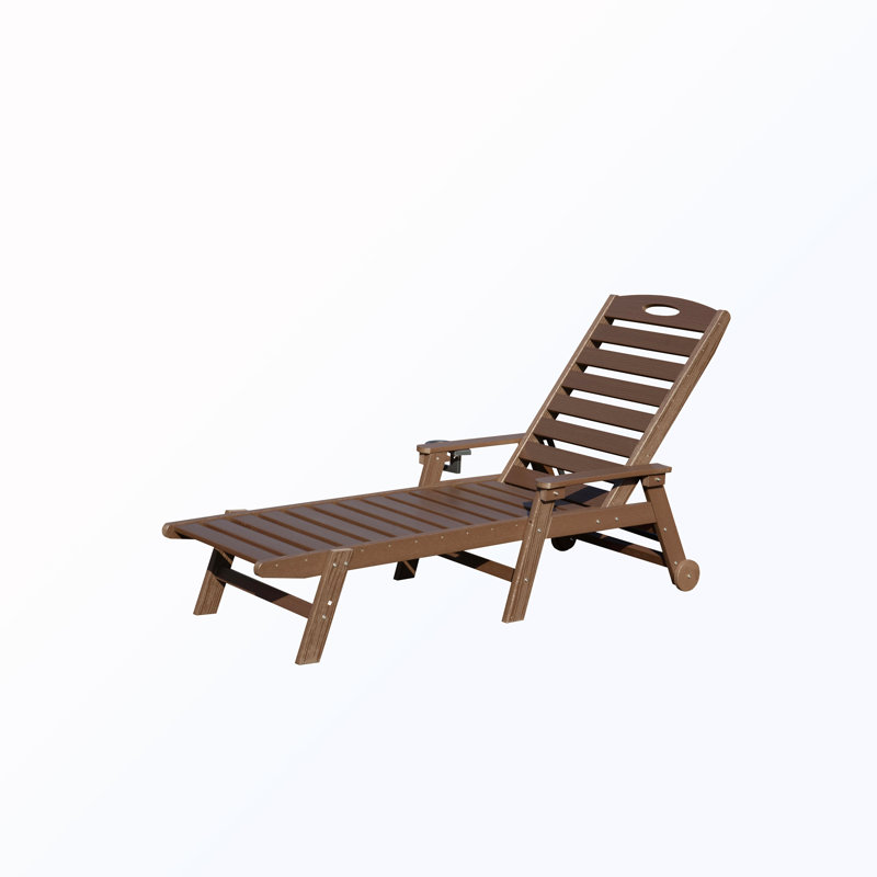 Chaise longue de patio avec dossier inclinable, Brown