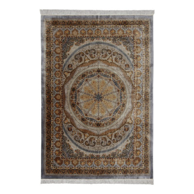 Rug & Kilim’S Modern Style Rug With Central Medallion In Brown Tones