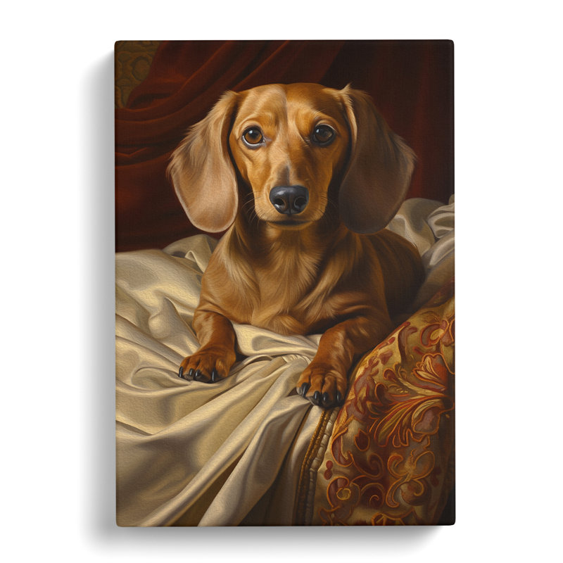 Dachshund Classicism - Wrapped Canvas, 60cm H x 40cm W x 3cm D