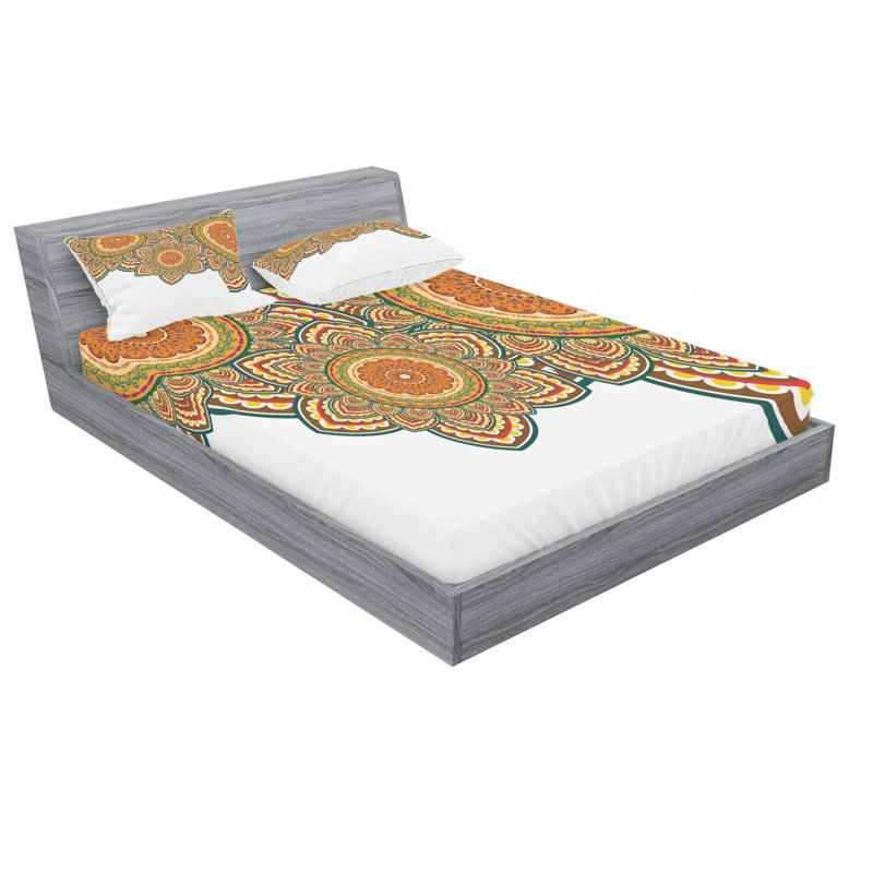 Microfiber Paisley Sheet Set, Queen Sheet Set with Fitted Sheet, Paisley