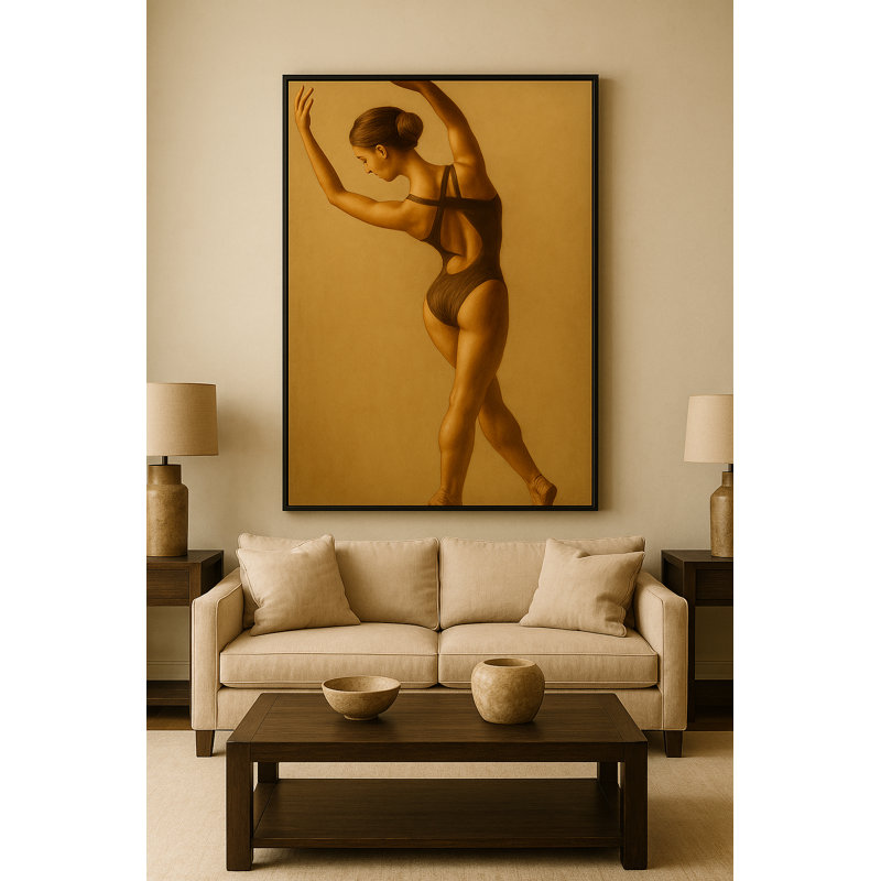 Aurelia in Suspension Framed Canvas Wall Art by Kasian Art Studio - Black Frame