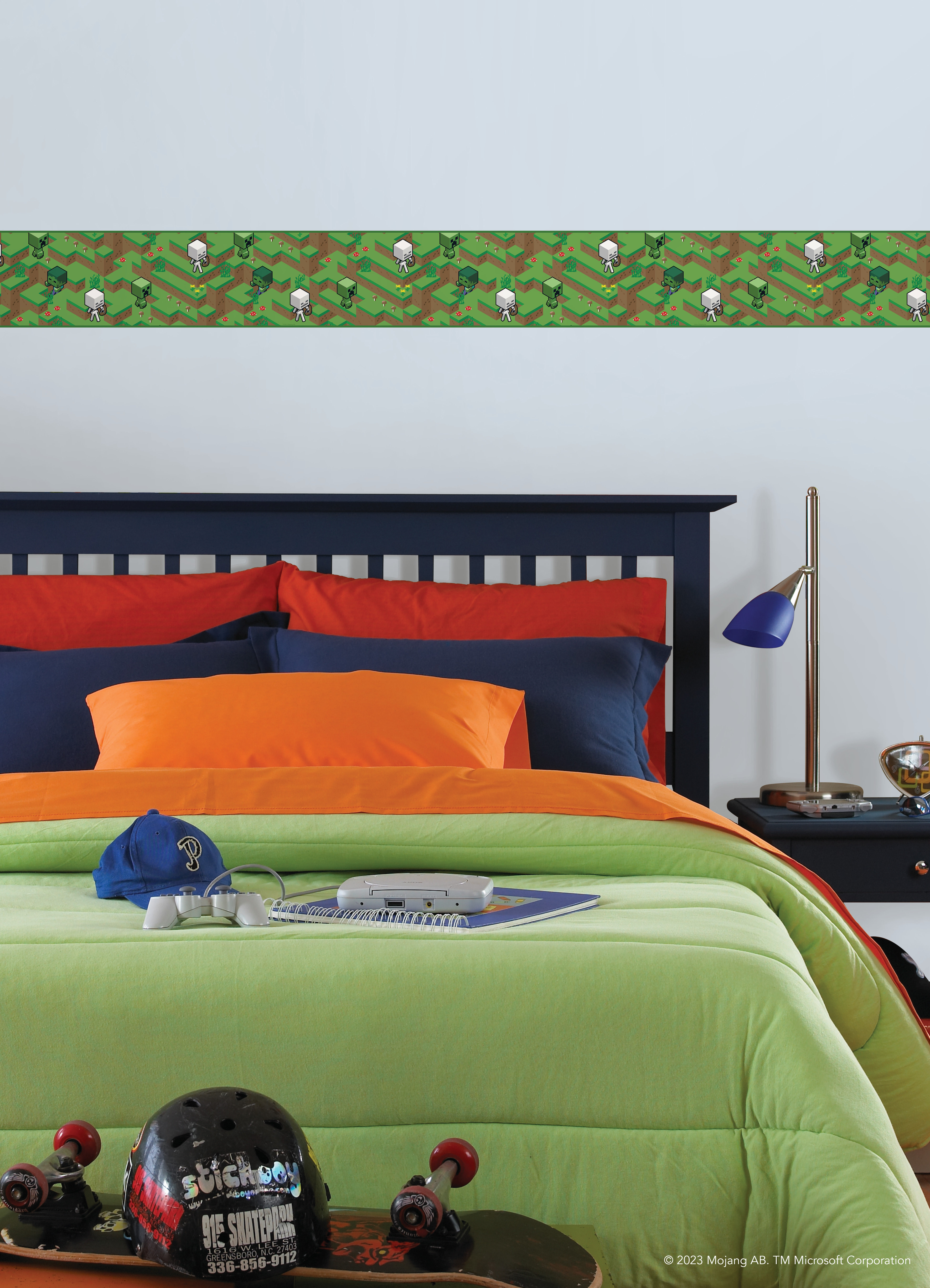 Room Mates Minecraft Hillside Peel & Stick Border | Wayfair