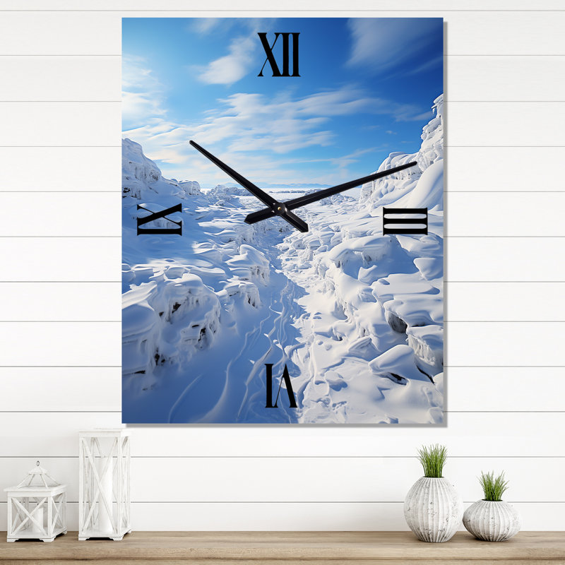 Horloge murale Winter Snowy Horizon Landscape I - Paysages, Petit
