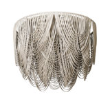 Medium Leather Fringe Flushmount Chandelier