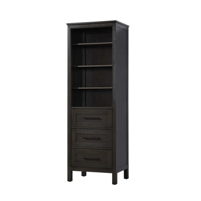 Armoire de rangement ouverte 24 pouces en chêne chocolat