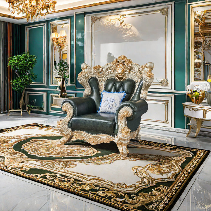 Fauteuil en cuir véritable capitonné européen à double face 55,1 po de largeur