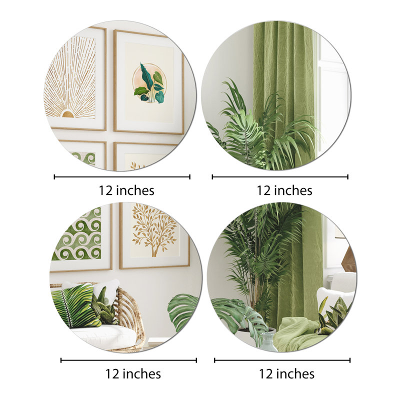 Peel and Stick Mirror Tiles, Circular Domino Dot Design Set