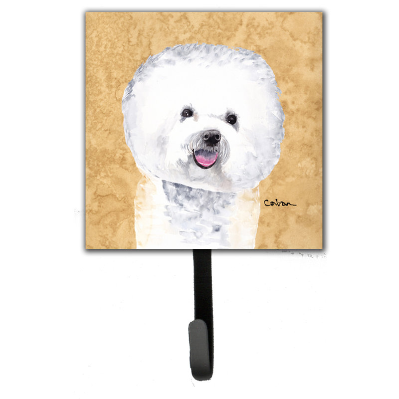 Porte-laisse bichon frisé et crochet mural bichon