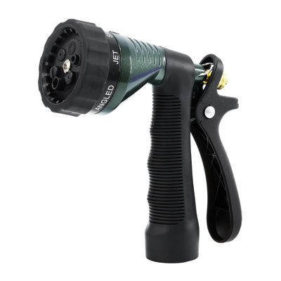 Buse d'arrosage pour jardin, buse d'arrosage robuste, pulvérisateur à main haute pression avec 6 modes d'arrosage réglables, antidérapant pour l'arrosage des plantes, le lavage de voiture et la douche pour animaux de compagnie, vert