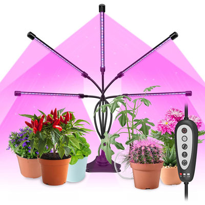 QIAYA 5 Lighting Modes Lamps Red Blue Purple Spectrum, With Clip For Indoor Plants, LED Grow Light