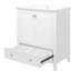 Meuble-lavabo blanc avec armoire multifonctionnelle en bois massif 30 po, tablette fonctionnelle et réglable-2035527587