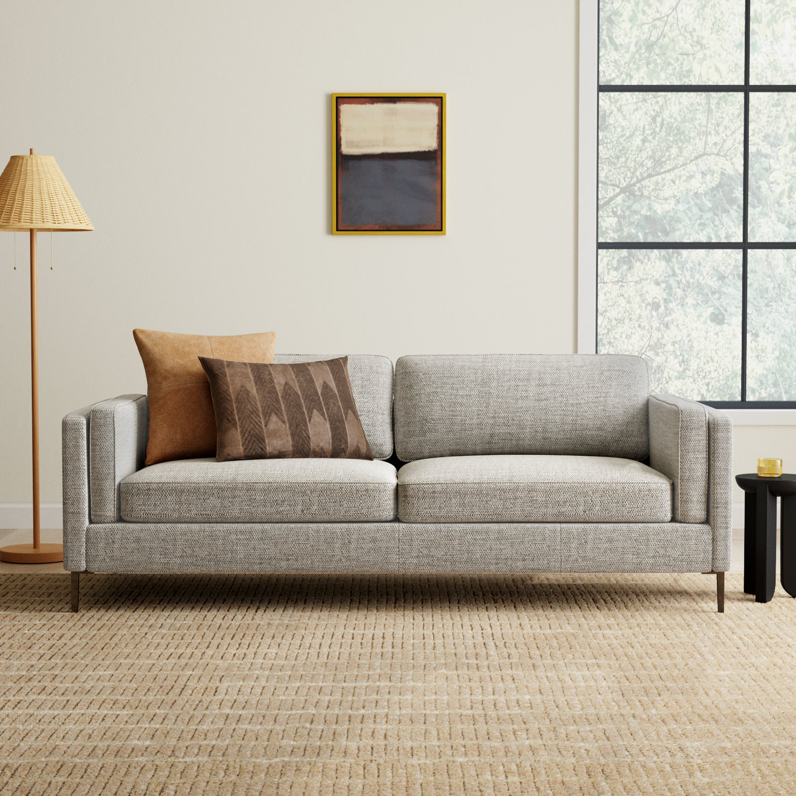 Menades 84'' Upholstered Sofa, 31" H x 84" W x 36" D, Gray