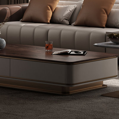 Solid Wood Rectangular Storage Coffee Table