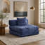 Canapé à compression, canapé-lit convertible au sol avec structure de forme fixe, canapé modulaire à assise simple sans os, sans assemblage requis, tissu chenille, pour la chambre du salon, bleu foncé-1208174034-1208174038