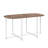 Modern 7-Piece Dining Table Set With Faux Marble Compact 55Inch Kitchen Table Set For 6, White+Cherry