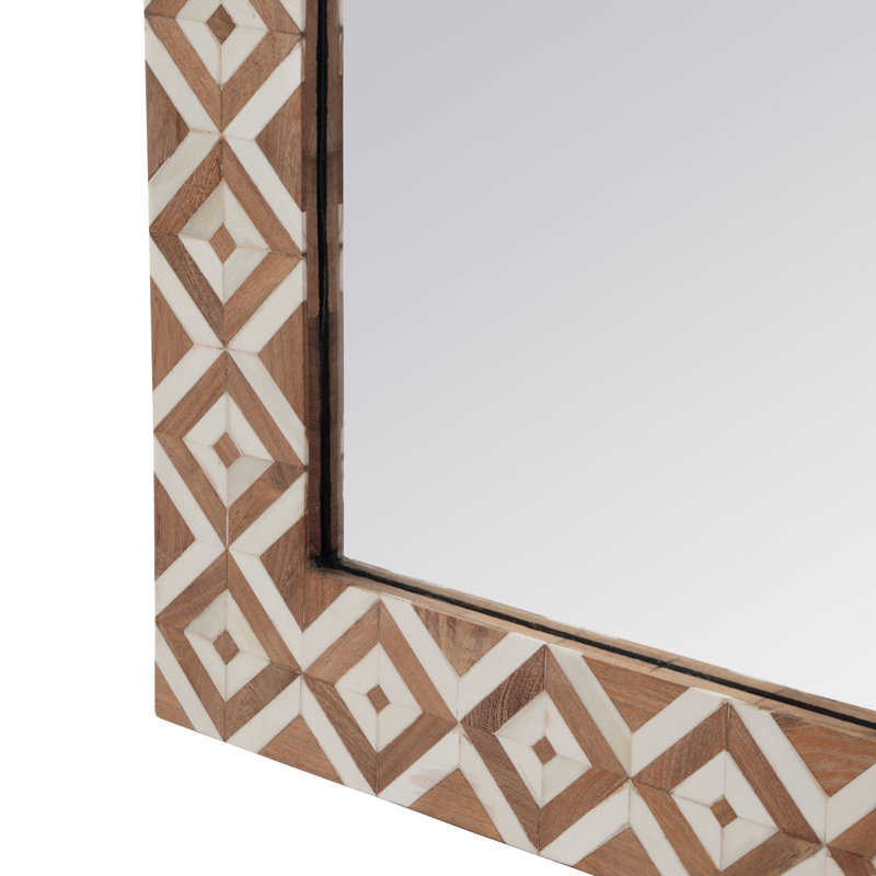 Bone Rectangular Mirror, Brown