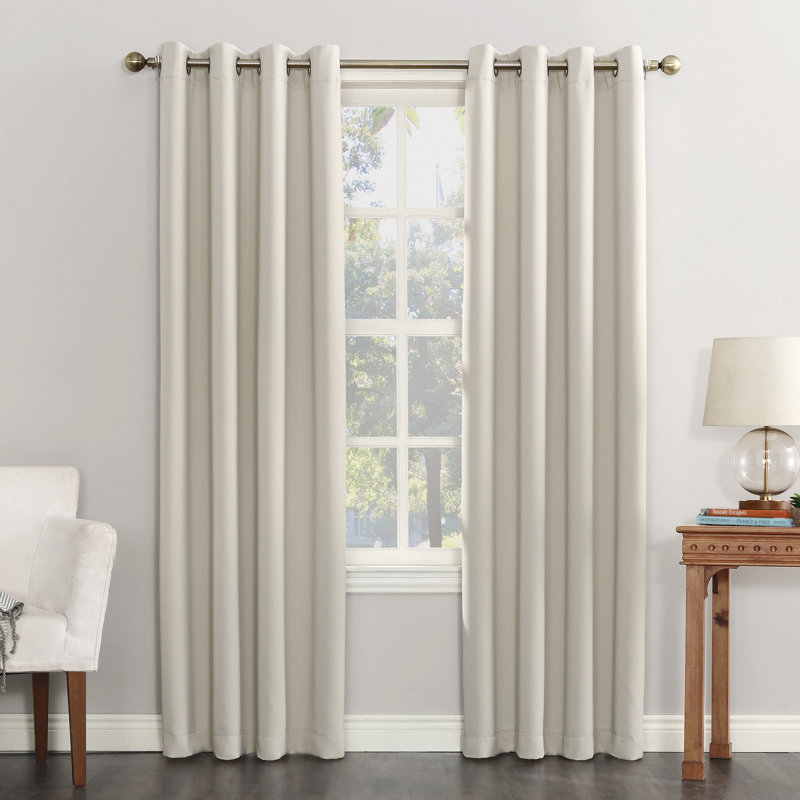Blackout Grommet Curtain Panel - Basics by Wayfair™, Pearl, 54" W x 63" L