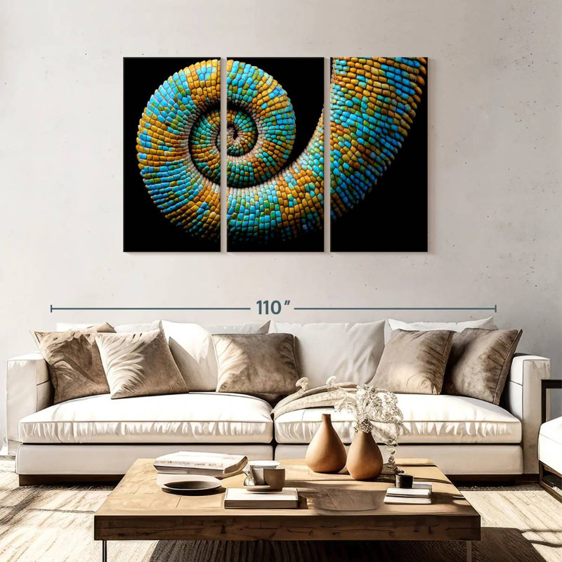 Brampt Curled Chameleon, 48" H x 74" W