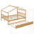 Wooden House Bed With Trundle-2051336241-2051336246