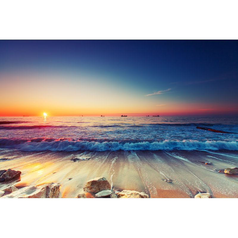 Lever de soleil sur la mer - Photographie sur toile tendue, L 12 po x H 8 po