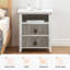 55cm W Solid + Manufactured Wood Bedside Table