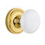 White Porcelain Interior Mortise Door Knob with Classic Rosette-344113894