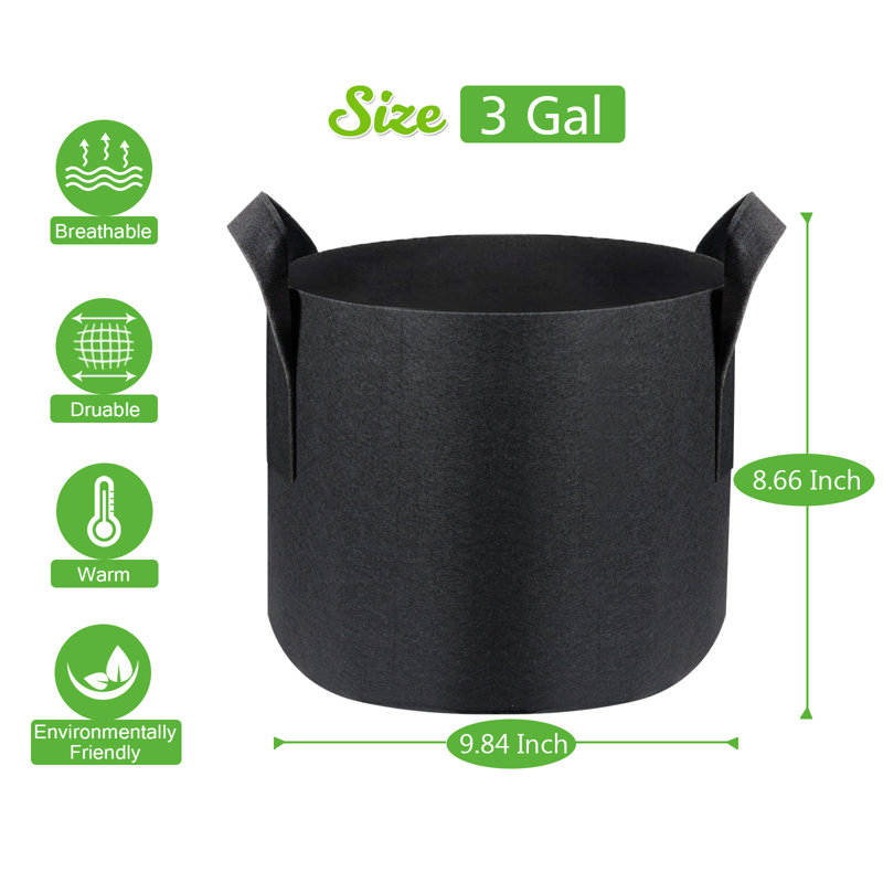 Jardinière en tissu non tissé Darkiel, H 8,66 po x l 9,84 po x P 9,84 po