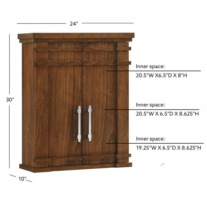 Lankford 24 Wood Wall Cabinet, Walnut