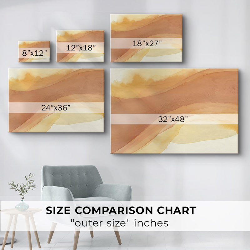 Coucher de soleil couchant II - Cavas enveloppés de galerie, H 12 po x l 18 po