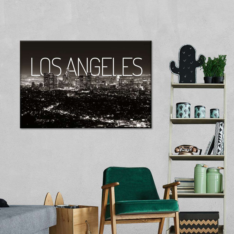 LA Night Mood sur toile, H 8 po x l 12 po x P 1 po, Toile tendue