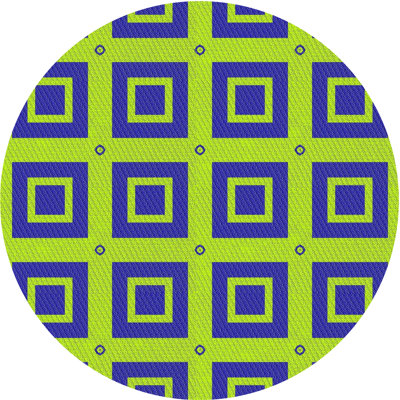 Tapis vert/bleu à motifs