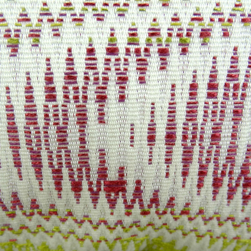 Coussin en lin brodé Thomas Collection® Wavy Beet & Citrine, Rectangle H 12 po x l 20 po