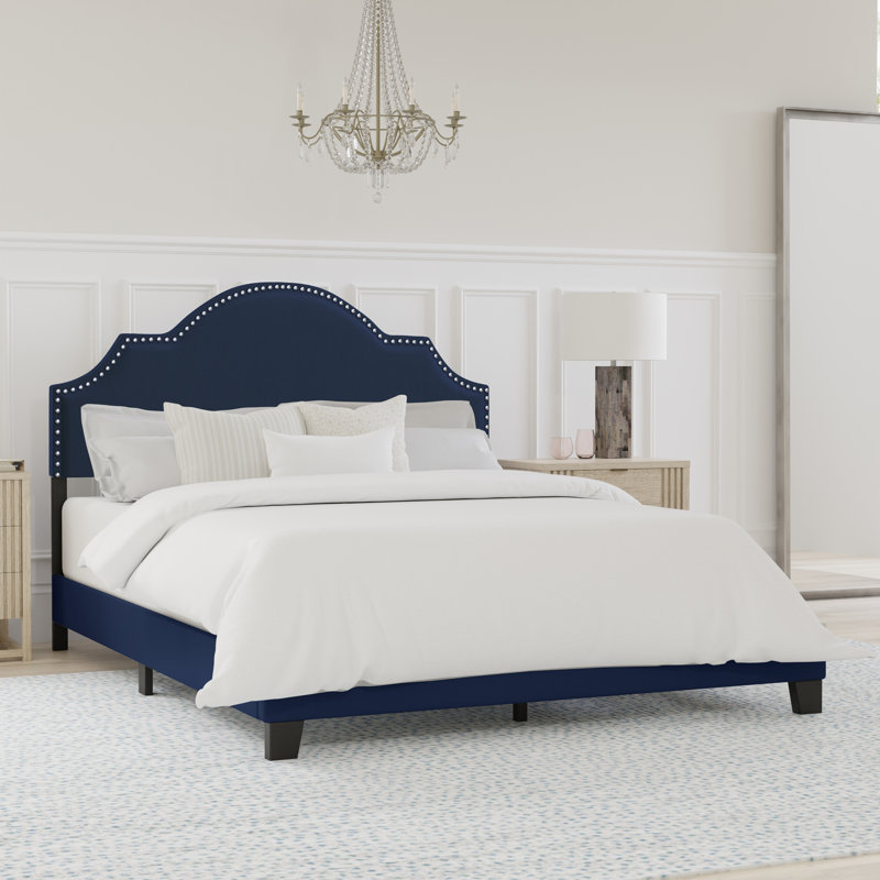 Lit tapissier Bolser, Grand, Bleu marine