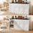 63" W Modern Fold-Out MDF Sideboard Buffet Cabinet with Dining Table Storage