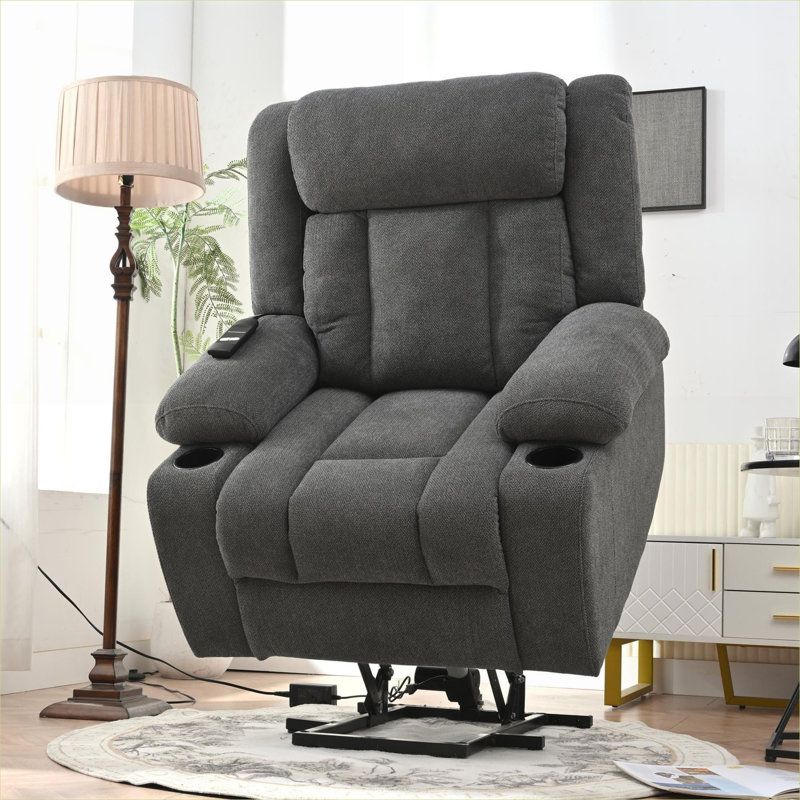 Fauteuil inclinable électrique luxueux avec repose-pieds BEIMO, Tissu gris