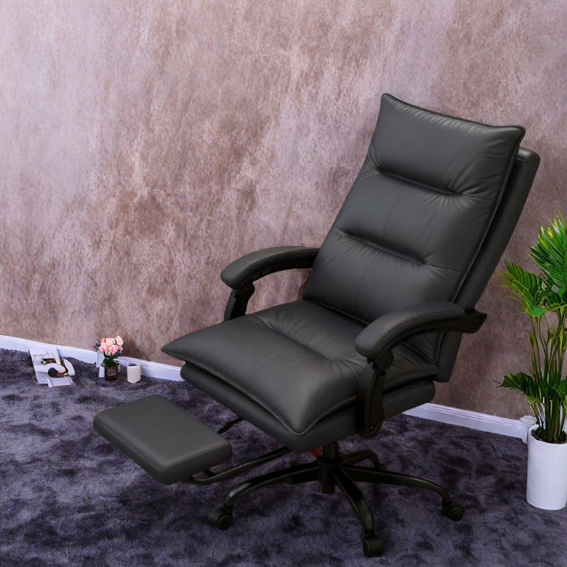 Fauteuils inclinables gris de luxe avec massage et repose-pieds réglables pour le confort du bureau