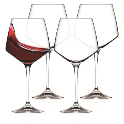 Wine Glasses -  Set Of 4 - Stemmed - For White - Red - Wine - Dishwasher Safe - European Quality - By Barski