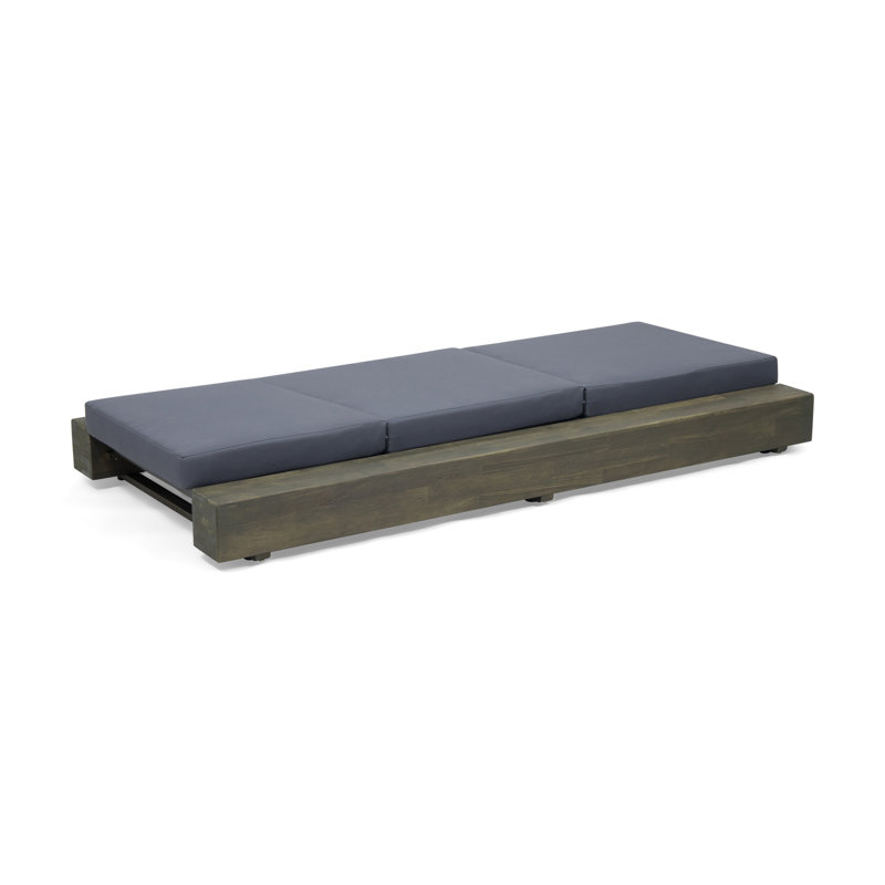 Tomalin Outdoor Wood Chaise Lounge, Dark Gray, Sandblast Gray