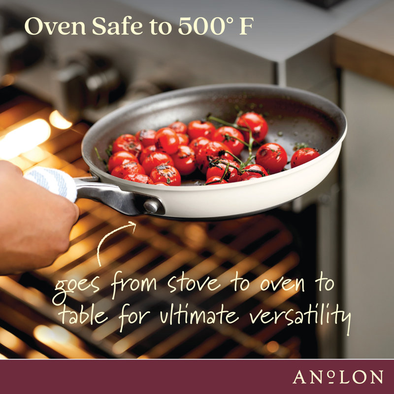 Anolon Achieve Hard Anodized Nonstick Frying Pan / Skillet, Cream, 8.25"