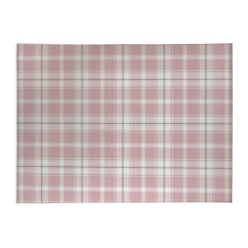 Tapis de bureau Billy Tartan, L 7 pi x L 5 pi, Rose