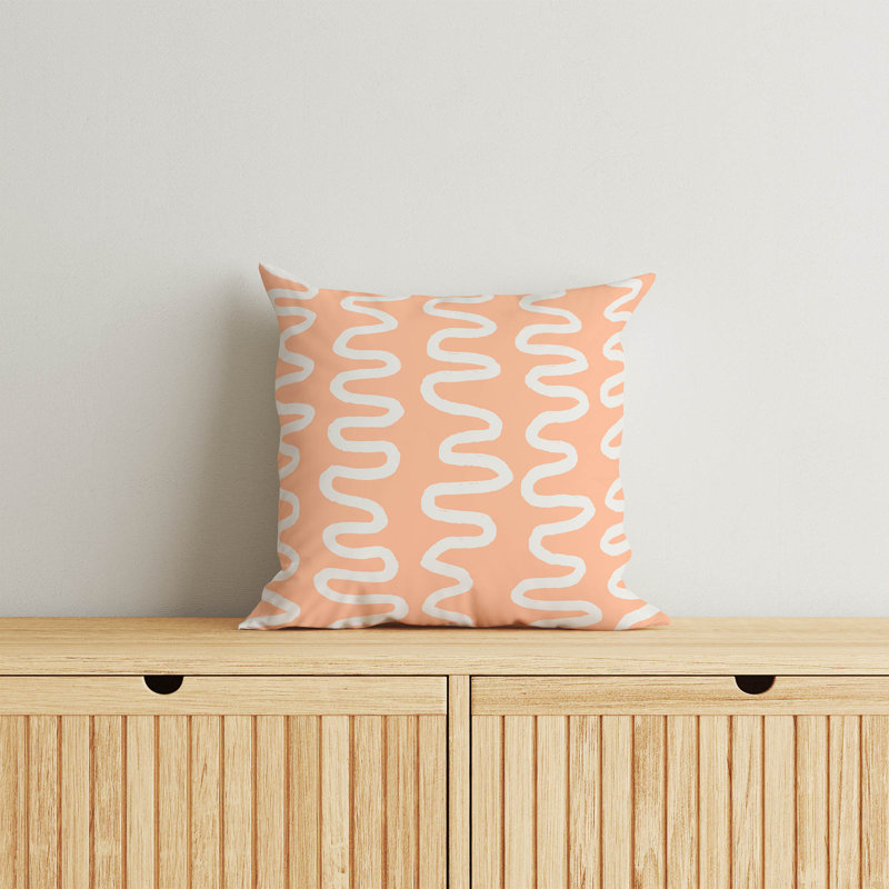 Coussin Wiggle, Pêche / orange, H 18 po x l 18 po