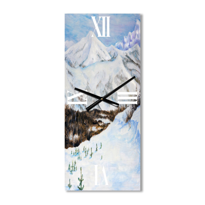 Horloge murale paysage d'hiver avec neige, Petit
