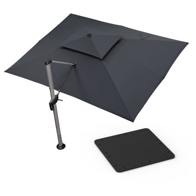 Hokku Designs 10' X 13' Rectangle Cantilever Umbrella With Steel Plate Base,Gray