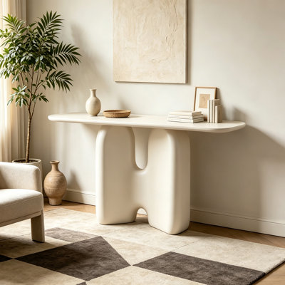Modern multi-functional solid-color console table
