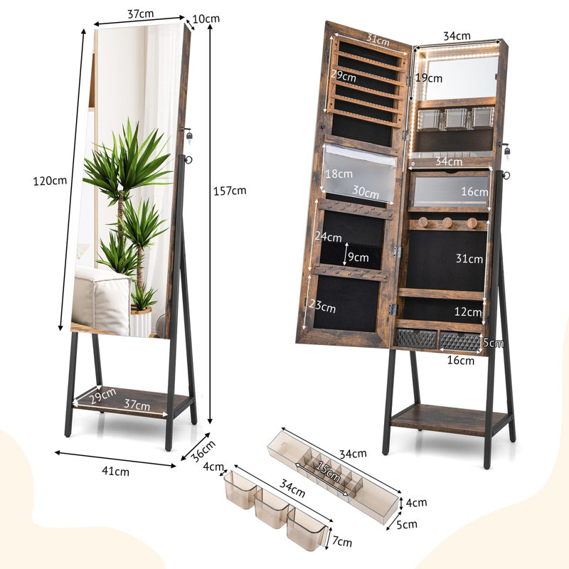 Cesaria Jewelry Armoire, Brown