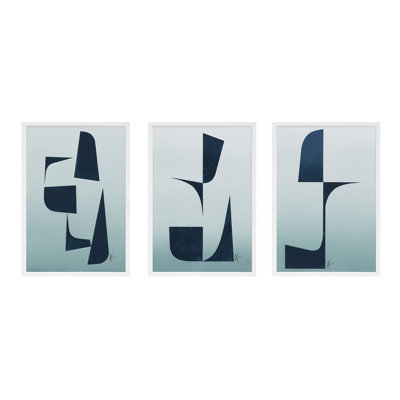 Indigo Shadows. Set Of 3 Print by Lee Lessem