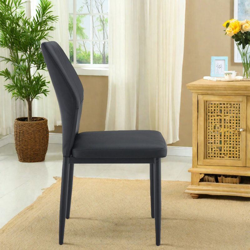 Ensemble de 3 chaises de salle à manger ergonomiques en Pu et en métal pour cuisine