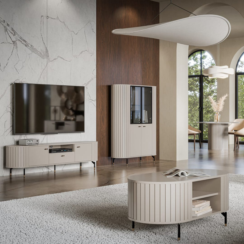 Deetra Coffee Table with Storage, Cashmere